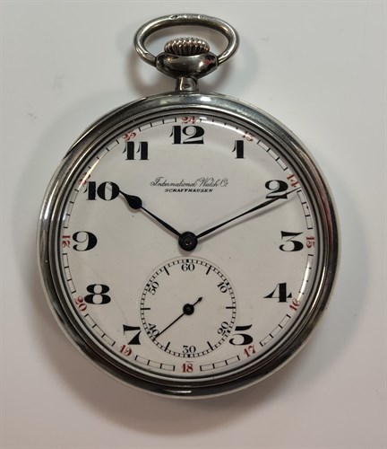 Lot 256 - IWC - A continental silver open faced pocket watch