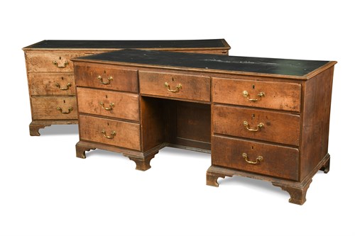 Lot 554 - A pair of late 18th century oak estate desks