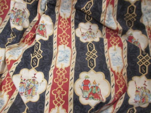 Lot 518 - Two pairs of printed cotton interlined...