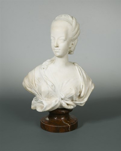 Lot 427 - After Augustin Pajou, a marble composite bust of Queen Marie Antoinette