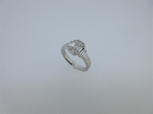 Lot 222 - A handmade diamond cluster ring set in 18ct white gold