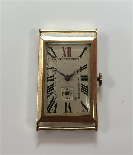 Lot 272 - An Art Deco 18ct gold gentleman's wristwatch head