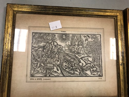 Lot 32 - Prints: Hondius after Mathias Bril, figures on...