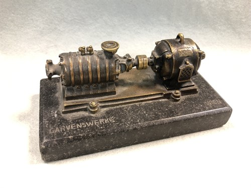 Lot 434 - A small Austrian bronze model of a Garwenswerke pumping engine