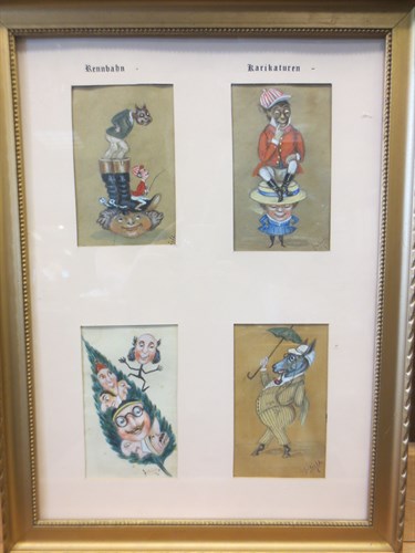 Lot 256 - *** Julielle, a framed group of four...
