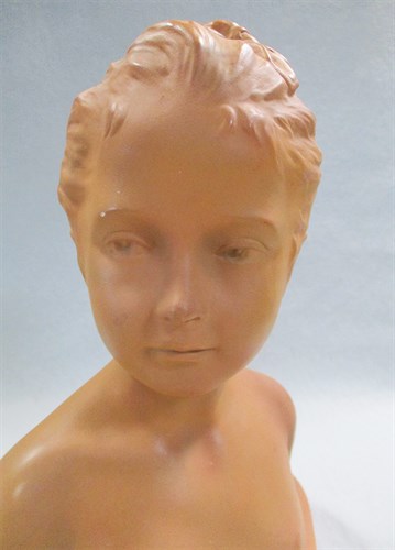 Lot 38 - A Goldscheider terracotta bust of a young female nude
