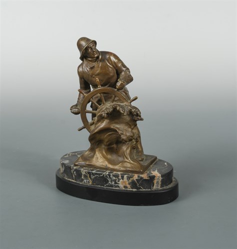 Lot 429 - Franz Seifert (Austrian, 1866–1951), a bronze model of a mariner