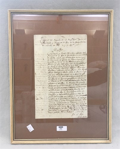 Lot 254 - Philip V of Spain (1683-1746), letter dated 17...