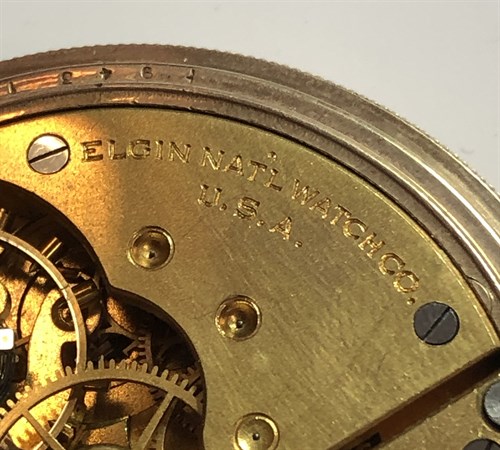 Lot 258 - Elgin - a gold plated full hunter pocket watch with accompanying 'Albert' chain stamped '9ct'