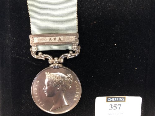 Lot 357 - An Army of India 1799-1826 Medal with Ava clasp to Captain John Wilson 30th N.I.