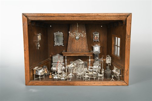 Lot 310 - A collection of 20th century Dutch silver miniature furniture