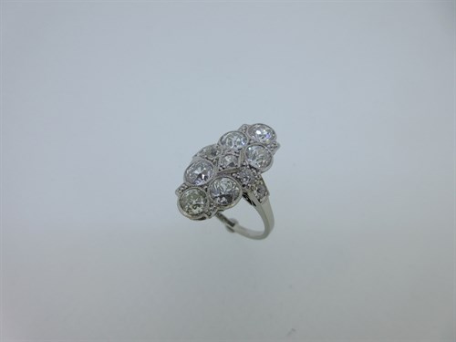 Lot 202 - A diamond plaque ring circa 1925