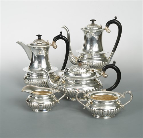 Lot 307 - A continental metalwares five piece tea and coffee set