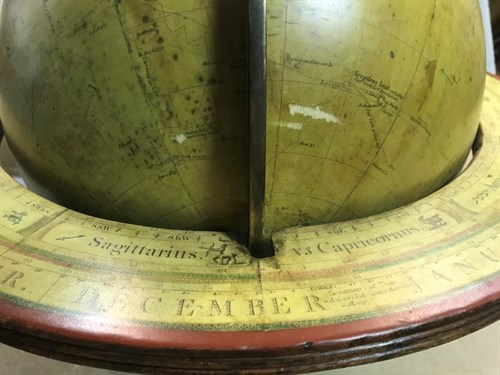 Lot 408 - A New Twelve Inch Terrestrial Globe by Bardin, London, 'with additions to 1805' and Celestial Globe to match signed 'Messer, Minories, London'