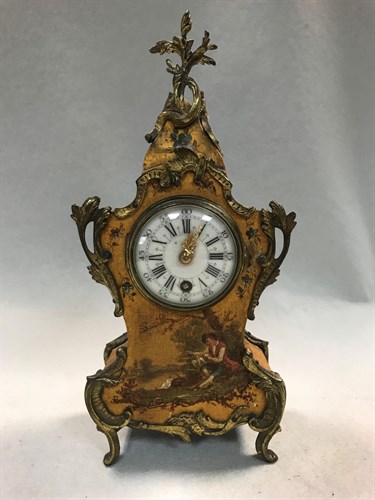 Lot 492 - Maple & Co Paris, a French painted mantel timepiece