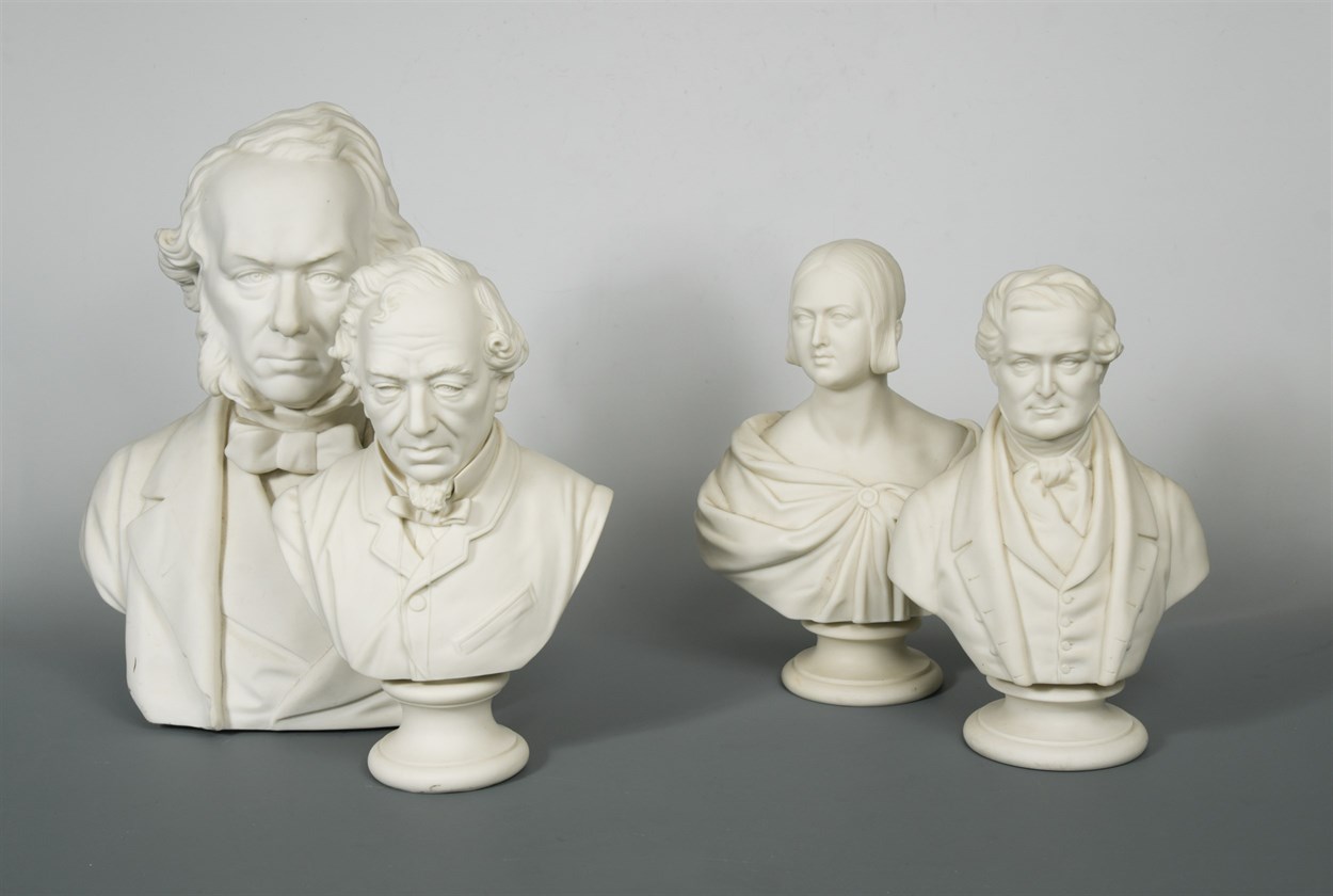 Lot 35 - A Parian bust of Benjamin Disraeli, 1st Earl of Beaconsfield (1804-1881)