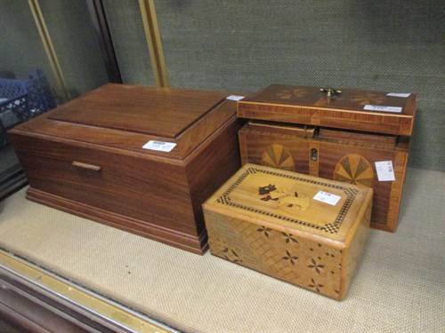 Lot 115 - A Tea Caddy, a Puzzle box decorated with...