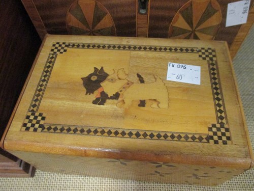Lot 115 - A Tea Caddy, a Puzzle box decorated with...