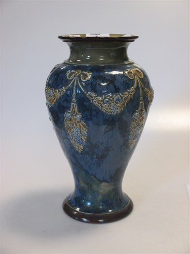 Lot 110 - A blue Doulton vase, 26cm high