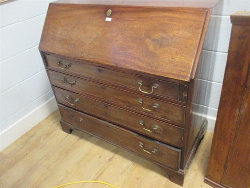 Lot 453 - A mahogany bureau, 103 x 107 x 53cm