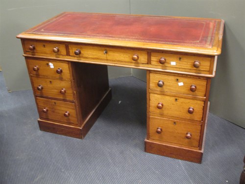 Lot 417 - A Victorian mahogany twin pedestal desk, 75 x...