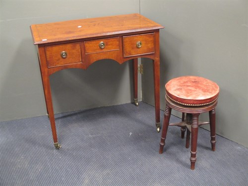 Lot 432 - A Victorian circular music stool and a...