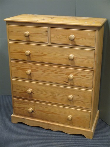 Lot 441 - Three stripped or unpainted pine chests of...