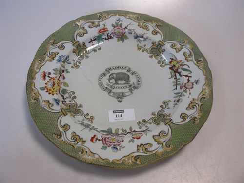 Lot 114 - A 19th century Mason's plate decorated with...