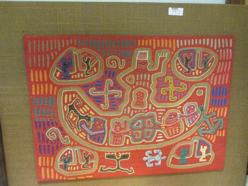 Lot 376 - A Nigerian tapestry, a map and an etching by...