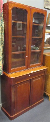 Lot 438 - A Victorian mahogany glazed top bookcase, 217...