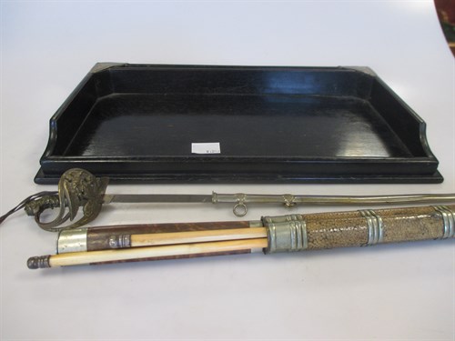 Lot 221 - A desk tray together with a novelty paper...