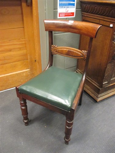 Lot 477 - A Regency style mahogany chair open turned...