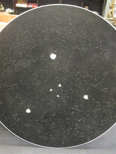 Lot 328A - A circular modern abstract painting, signed...