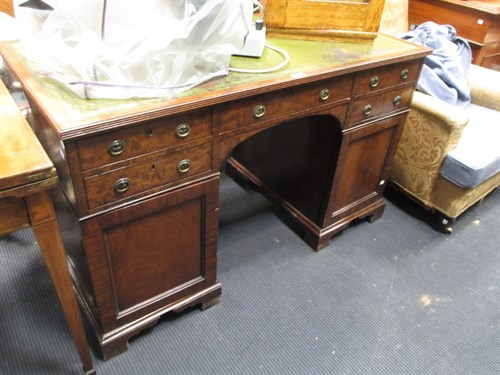 Lot 620 - A 19th century mahogany twin pedestal desk,...