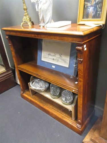 Lot 635 - A Victorian walnut bookcase with adjustable...