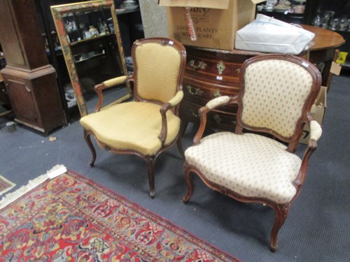 Lot 567 - A Louis XV beech frame armchairs circa 1760,...