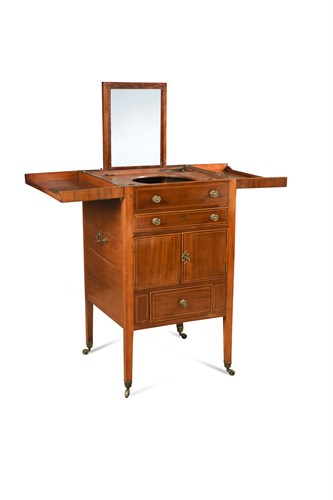 Lot 512 - A Regency mahogany and ebony strung gentleman’s dressing table