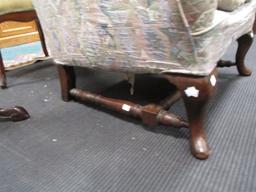 Lot 605 - A 17th century reproduction mahogany wing...