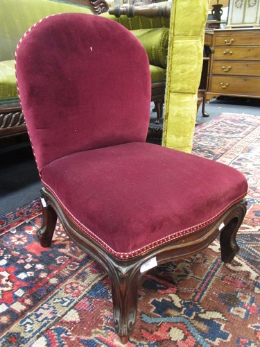Lot 588 - A Victorian walnut adjustable gout stool/chair...