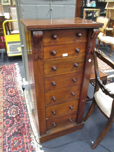 Lot 575 - A Victorian mahogany Wellington chest 104 x 48...