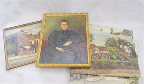 Lot 221 - Ernest Stamp (1869-1942) Nine oil landscape...