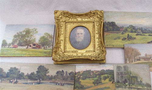 Lot 222 - Ernest Stamp (1869-1942) Six small oil studies...