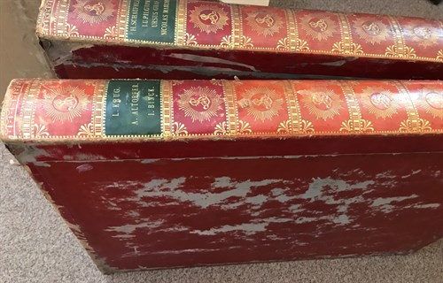 Lot 23 - Two leather covered Solander type print boxes, formerly used at the Albertina Museum, Vienna
