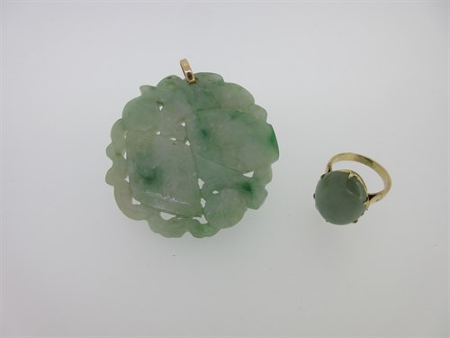 Lot 39 - A late 19th century Chinese jadeite jade...