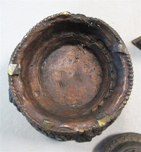 Lot 11 - A Sino-Tibetan bronze censer and cover, Qing...