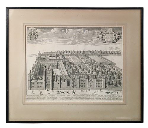 Lot 39 - Seven engravings of Queens' College, Cambridge.