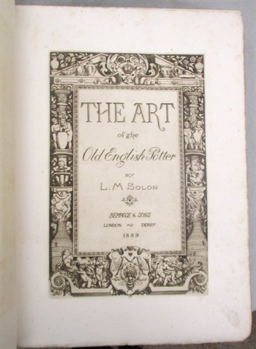Lot 438 - English Pottery. SOLON (M L) The Art of the...