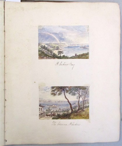Lot 237 - A mid Victorian watercolour album, with around...