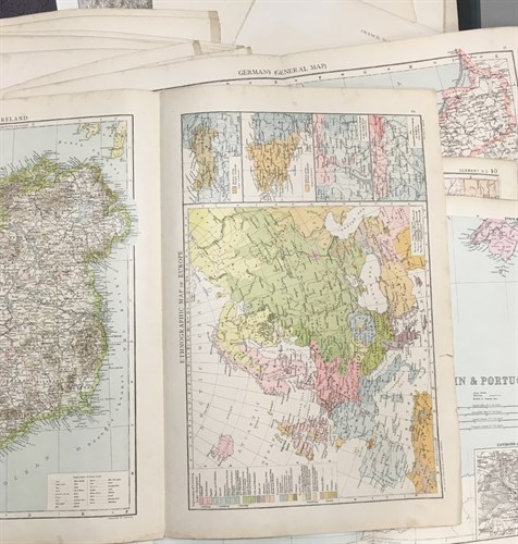 Lot 71 - A large folder of loose world maps, 19th and...