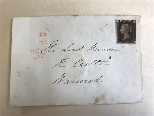 Lot 288 - Postal history. A 1d black (MC), 4 margin with...